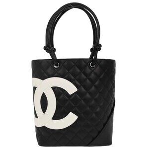 Chanel Black Calfskin Cambon Ligne Tote Handbag